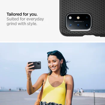 Spigen OnePlus 8T Caz de Aer Lichid Negru Mat Usoare Anti-Alunecare Cazuri de Telefon și Huse pentru OnePlus 8t