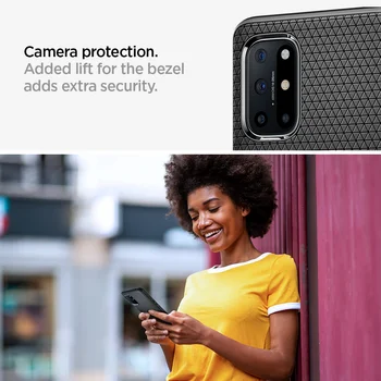 Spigen OnePlus 8T Caz de Aer Lichid Negru Mat Usoare Anti-Alunecare Cazuri de Telefon și Huse pentru OnePlus 8t