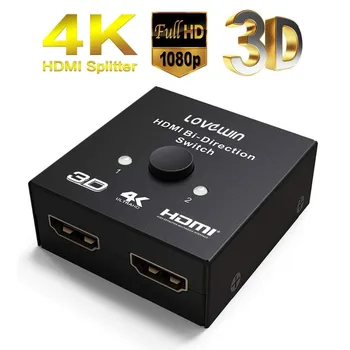 Splitter-ul HDMI Full HD 1080p 3D 4KX2K Video HDMI Switch Comutator 1X2 2X1 Split 1 din 2 Amplificator Dual Display Pentru HDTV