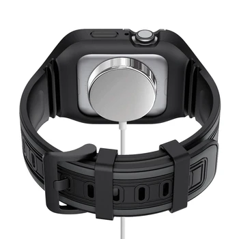 Sport Silicon Cu Capac de protecție Caz Banda Pentru Apple Watch 42mm 44mm Curea iWatch Seria 2 3 4 5 6 Banda de Silicon Bratara