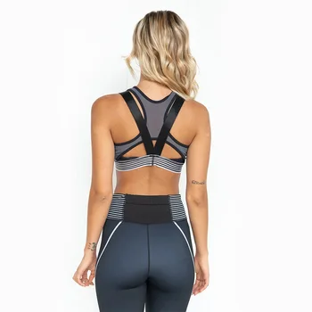 Sport Îmbrăcăminte Yoga Set Haine de Antrenament pentru Femei Sport Jambiere Căptușit sutiene Push-Up Yoga Set Geometrice de Culoare Cusaturi de Fitness Costum