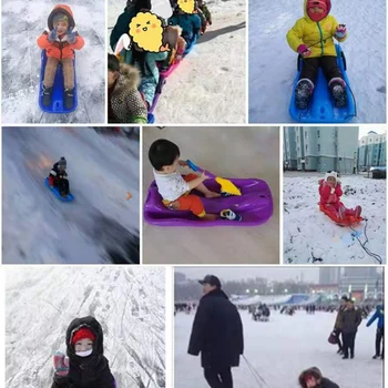 Sport în aer liber Plastic Schi Placi Sanie Sanie Snow Iarba Nisip Consiliului de Schi Pad Snowboard Cu Coarda Pentru două Persoane adulte, copii