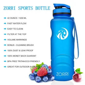 Sportul meu Sticlă ZORRI Moda de Fitness Yoga Proteine Agitator de Sticlă de Apă 1200ml BPA Gratuit Scurgere Drinkware grey Botella De Agua