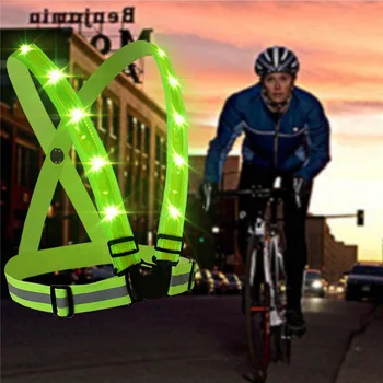Sporturi de Noapte de Funcționare de Siguranță Ciclism Biciclete Vesta Benzi Jacheta Reflectorizanta Centura Carosabil LED-uri de Avertizare Curea de Piept Lampa USB Reîncărcabilă
