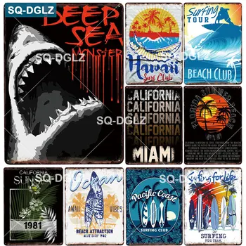 [SQ-DGLZ] ADÂNCIME de Metal Semnul Vintage din Metal Placa de Călătorie Plăci de Decor Pentru Bar Acasă Decor de Perete Surf Club Tin Semn Maiai Poster