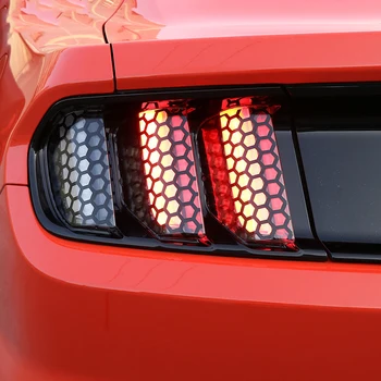 SRXTZM Exterior Masina din Spate, Coada de lumină Lampă Capac Fagure de miere Decoratiuni Autocolante pentru Ford Mustang+ Accesorii Auto Styling 6PCS