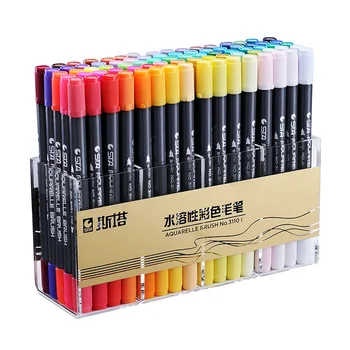 STA Artă Markeri 12/24/36/48/80 Culori Set Dual Cap Perie Schiță Stilouri-Marker de Alcool pe baza de ulei de cerneală Stilou pentru Desen Manga Bine