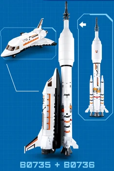 Stația spațială Rachete Compatibil Nava spatiala Naveta spatiala Nava Cifre Model Blocuri Caramizi Educative pentru copii jucarii cadou