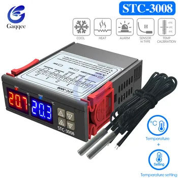 STC-3008 Dual Digital Controler de Temperatura Două Ieșire Releu Termostat cu Senzor DC12V 24V AC110-220V Acasă, Frigider Căldură Rece