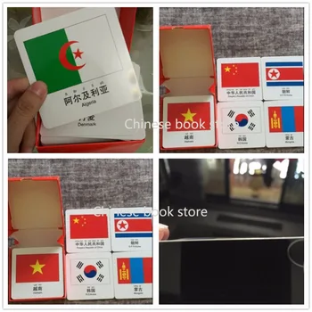 Steagul carduri de imagine Copii portabil de învățare cărți de hârtie Chineză engleză Carte cu 108 de țări pavilion