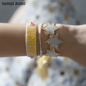 Steaua Miyuki Bratari pentru Femei Barbati Sunny Scrisoare de Declarație Bratari din Margele & Brățări Pulsera Bijuterii Handmade Cadou