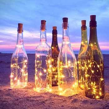 Sticla de lumini cu pluta Sârmă de Cupru Colorat Zana Șir de Lumină led-uri ghirlanda sticla de vin lumină cu dop Pentru acasă decor dormitor