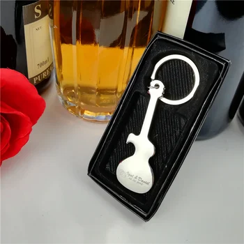 Sticla personalizata cu Deschidere Breloc Unic de Favoarea Nunta Chitara de Metal în Formă de Cheie Lanț Suvenir de Nunta Cadou pentru Oaspeți 20-Pack