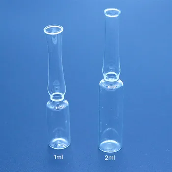 Sticlă transparentă Fiola de Sticla 2 ml Ușor de rupere Inel Alb Depus Microorganismul Tulpini Medicina Sticla de Umplere de 100 / PK
