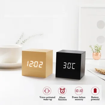 Stil antic din Lemn de Alarmă cu LED-uri Calendar Pentru Biroul de Acasă de Masă Electronice Copii Ceas Desktop Ceas Digital Home Decor