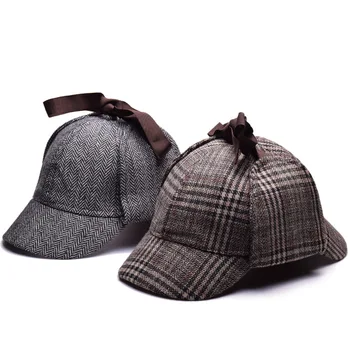 Stil Britanic Sherlock Holmes Detectiv Bereta Palarie Unisex Cosplay Accesorii Berete Bărbați Femei Două Boruri Pălăria Trasă La Față Blinder Gorras