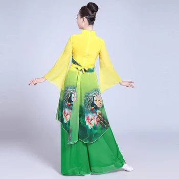 Stil chinezesc Hanfu dans clasic costume femei elegante fan dance Yangko îmbrăcăminte costume de performanță costum