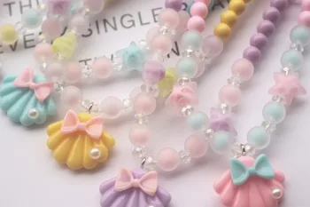 Stil coreean Noi pentru Copii Colier Fată Brățară Ornament Macaron Luciu Perlat Cochilie Colier