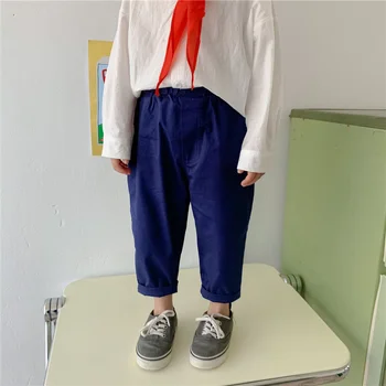 Stil coreean Primavara Băieți Fete Culoare Solidă Stretch Pantaloni Casual Copii Vrac Pantaloni Drepte