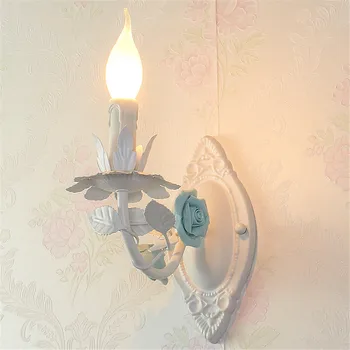 Stil European CandleWall Lampa Creative Pastorală Fier camere de Copii lampă de noptieră living balcon scara de perete Sconces
