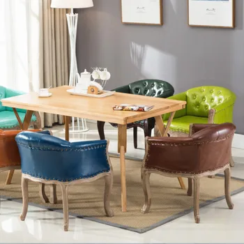 Stil European studiu scaun țară din america retro din lemn masiv simplu scaun de luat masa Nordic cafe masă și scaune șezlong canapea
