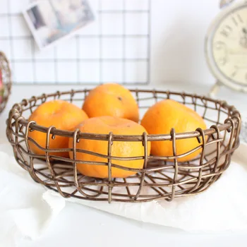 Stil japonez de Aur Fier de Artă Țesute Manual de Depozitare Coș De Snacks-uri de Fructe Acasă Orangeizer Decor Cutie Pentru Bucatarie Living