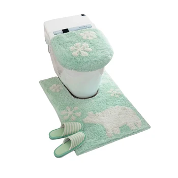 Stil japonez de Toaleta si Capacul de Set Gros de Iarna Pernă Saltea Scaun Covor Baie Universal Covor Lavabil Lungă de Catifea Capac Pad
