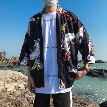 Stil Japonez Kimono Bărbați Femei Casual Lejere De Protecție Solară Cardigan Moda Dragon Imprimat Îmbrăcăminte Japoneză