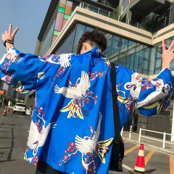 Stil Japonez Kimono Bărbați Femei Casual Lejere De Protecție Solară Cardigan Moda Dragon Imprimat Îmbrăcăminte Japoneză