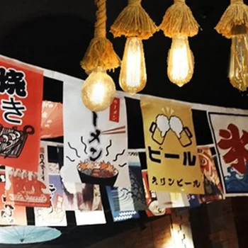 Stil japonez Perdele Drapele Steaguri Sushi Bannere în Pongee Poliester pentru Restaurant, Acasă, Decor în aer liber - Multicolor
