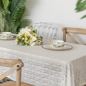 Stil mediteranean decor de masă dreptunghi alb pentru nunta petrecere de Crăciun capac de masă pătrat masa decor acasă