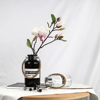 Stil Nordic Design Geometric de Cânepă Frânghie de Artă din Sticlă Vaza de Mână Ghiveci de Masă Plante, Decor Nunta Accesorii