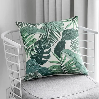 Stil Nordic Verde Plante Tropicale De Palmieri Imprimate Față De Pernă Decorative Acasă Canapea Cafea, Scaun Auto Pernă Caz Comentariu