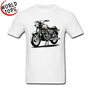 Stil Retro Motorbiker Design T-Shirt Toate Bumbac Echipajul Gât Barbati Topuri Teuri Nebun Tricouri Barbati Reducere Maneca Scurta Top T-shirt
