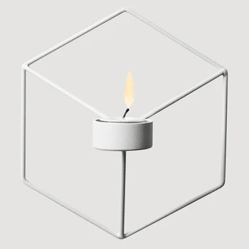 Stil simplu Geometrice 3D Sfeșnic de Metal Nordic Perete Suport Lumanare Tranșee Potrivire Mici Tealight Scandinave Acasă Ornamente