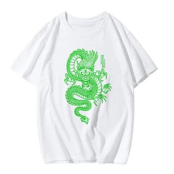 Stil vintage dragon Chinezesc streetwear femei T-shirt de vara noi ins Harajuku plus dimensiunea vrac Top imprimare Tee punk femei T-shirt