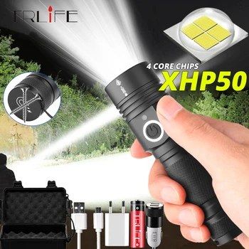 Stralucitoare Lanterna LED-uri XHP50 Tactice Lanterna USB Reîncărcabilă Linterna Impermeabil Lampa Strălucitoare Lanternă utilizare Baterie 18650