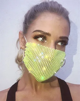 Stras Masca de Fata de Moda pentru Femei Bling Elasticitatea Cristal Acoperi Fața Bijuterii Cosplay Decor Petrecere Cadou