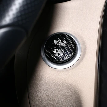 Styling auto din fibra de Carbon Butonul de Pornire a Motorului de acoperire pentru Mercedes-Benz C GLC W205 X253 C63 roșu negru auto-styling