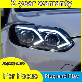 Styling auto Faruri pentru Ford Focus 2012-Faruri LED pentru Focus Lampa de Cap cu LED Daytime Running Light LED DRL Bi-Xenon HID