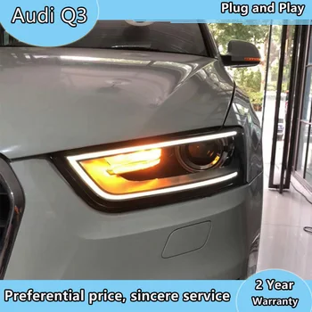 Styling auto pentru Audi Q3 Faruri 2013-2016 T3 Faruri LED DRL Lentilă Fascicul Dublu H7 HID Xenon bi xenon obiectiv