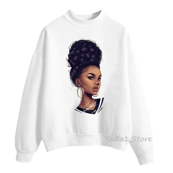 Sudadera mujer 2019 Melanina Poppin hanorace negru African kawaii fata imprimate tricou femei îmbrăcăminte harajuku supradimensionate hoodie
