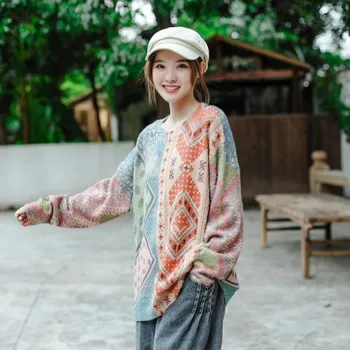 SUFLET DE TIGRU 2020 Iarna Nou Chinezesc Designer de Moda pentru Femei de Epocă Pulovere Largi Casual Ladies Tipărite Plus Dimensiune Pulovere