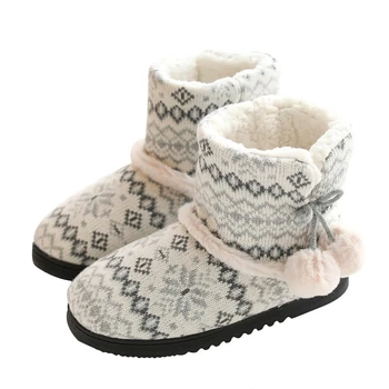 Suihyung Femei Cizme de Iarna de Cald, Plus Catifea Plat Glezna Cizme Non-alunecare de Platformă Feminin Acasă Pantofi de Bumbac Moale de Pluș Cizme de Zăpadă