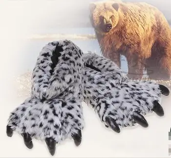 SunNY Everest 2018 Halloween labă de Urs bumbac papuci de gheară de Urs leopard Cereale barbati pantofi de partid acasă interioară papuci de casă 28cm/30cm