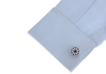 Sunnylink Barbati-butoni Rotund Albastru de Cristal Butoni pentru camasa L1279