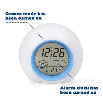 Sunrise serviciu de trezire Ceas Deșteptător Lumină LED-uri digitale ceas Deșteptător control Sunet de Fundal Temperatura Funcție de Amânare Inteligent Ceas de Masa