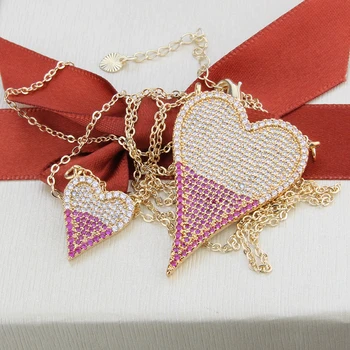 SUNSLL New sosire de Lux și rafinat, dublu inima colier zircon colier femei nunta pandantiv moda bijuterii lanț cadouri