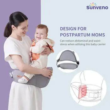 Sunveno Transportator Copil, Ergonomic Hipseat Purtător Design Special Reduce Talie Abdominale Usoare pentru Copilul Nou-născut 0-36M