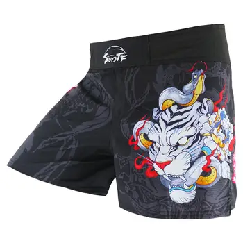 SUOTF Barbati Tiger Respirabil Fitness MMA Pantaloni Kickboxing Luptă Îmbrăcăminte muay tai Box pantaloni Scurți de Formare Sanda Muay Thai, mma